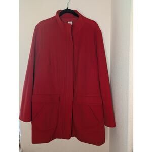 J. JIll Red Cambridge Peacoat Soft Elegant Mid-Length Sz XL